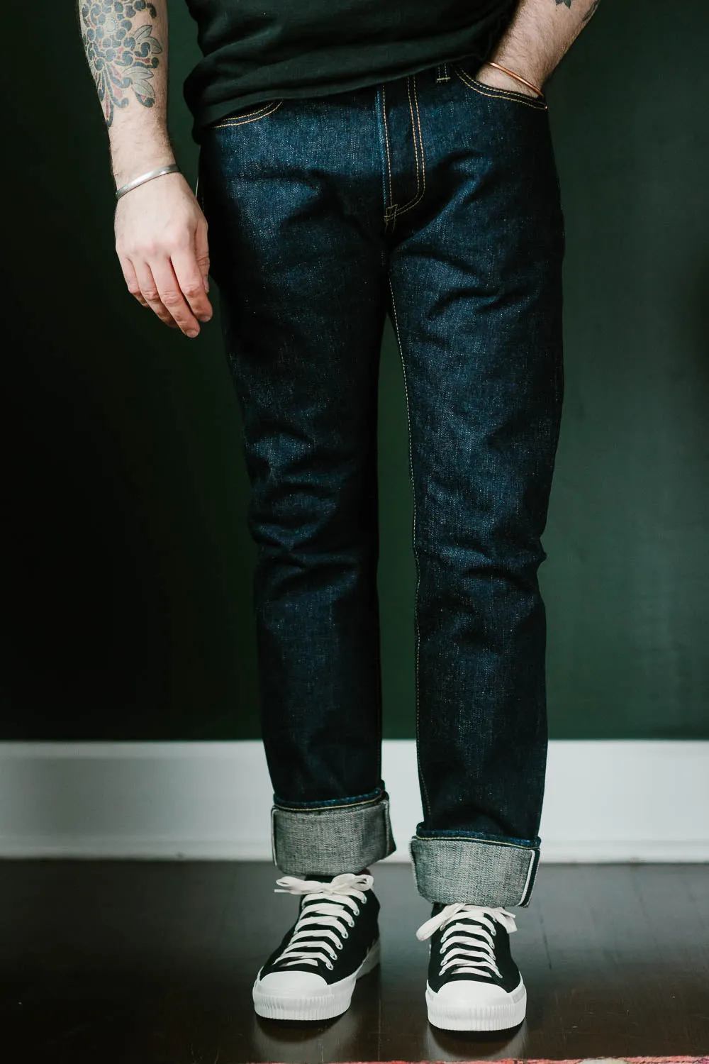 IH-555S-18 - 18oz Vintage Selvedge Denim Super Slim Cut Jeans - Indigo