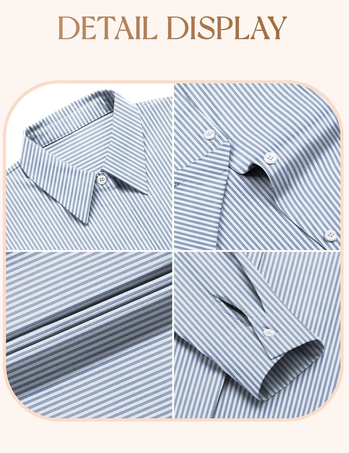 IN'VOLAND Women's Plus Size Button Down Shirts Long Sleeve Collared Casual Shirt Office Work Blouse Tops