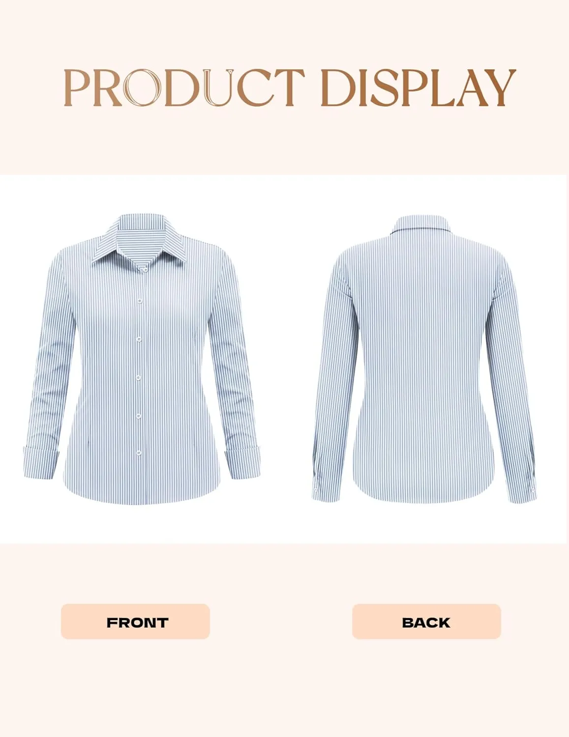 IN'VOLAND Women's Plus Size Button Down Shirts Long Sleeve Collared Casual Shirt Office Work Blouse Tops