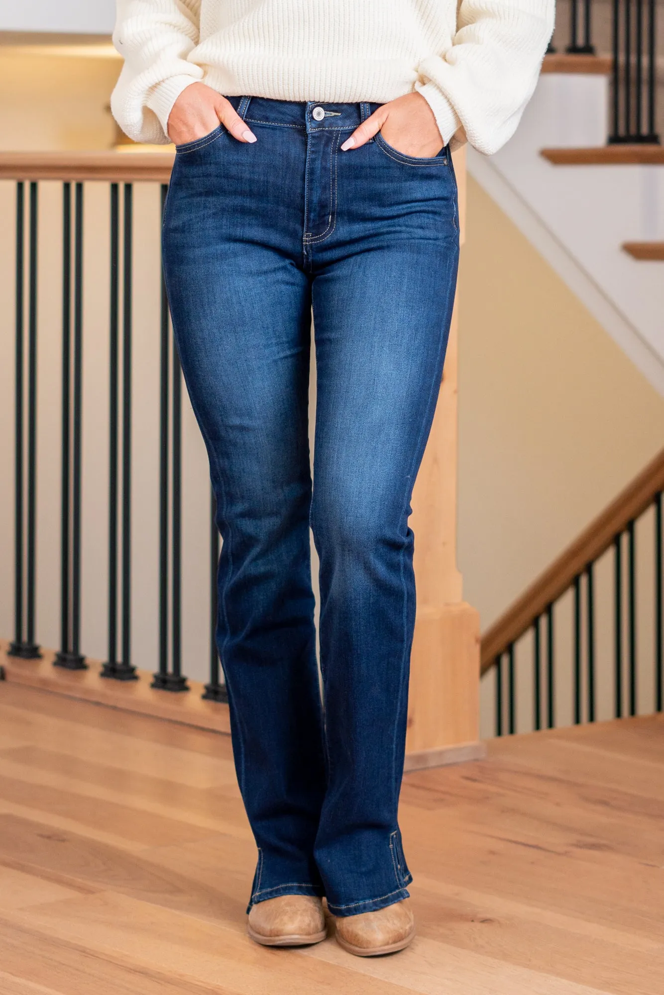 Jayce High Rise Split Hem Boot Cut