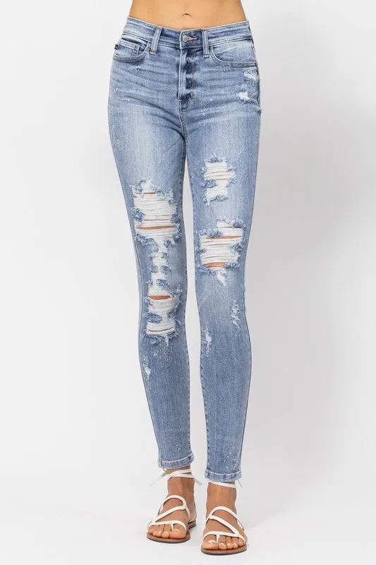 Judy Blue Bleach Splash Destroyed Skinny