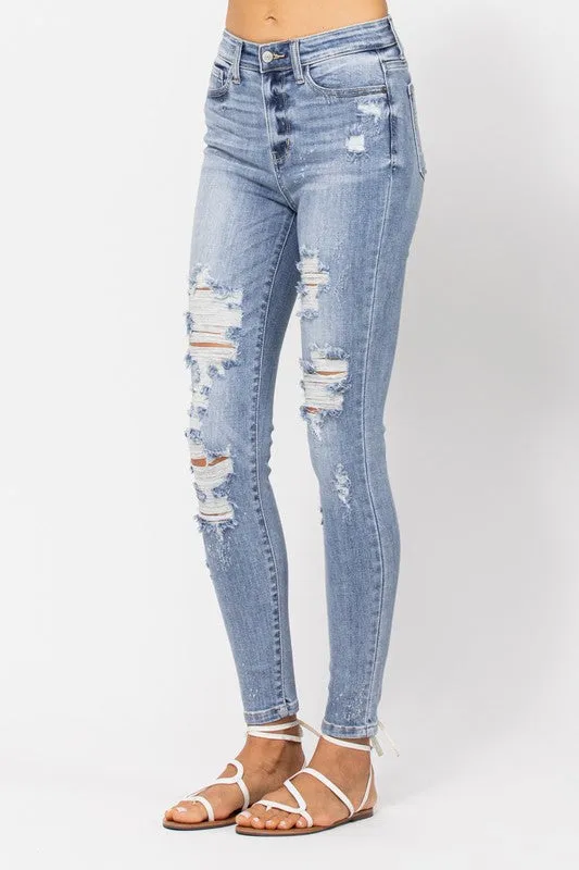 Judy Blue Bleach Splash Destroyed Skinny