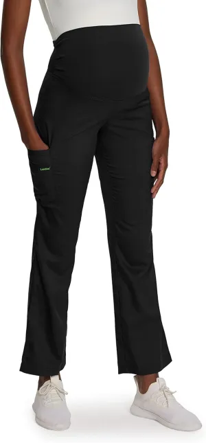 Landau Proflex Tailored Fit Stretch 3-Pkt Maternity Scrub Pants for Women 2399 Black