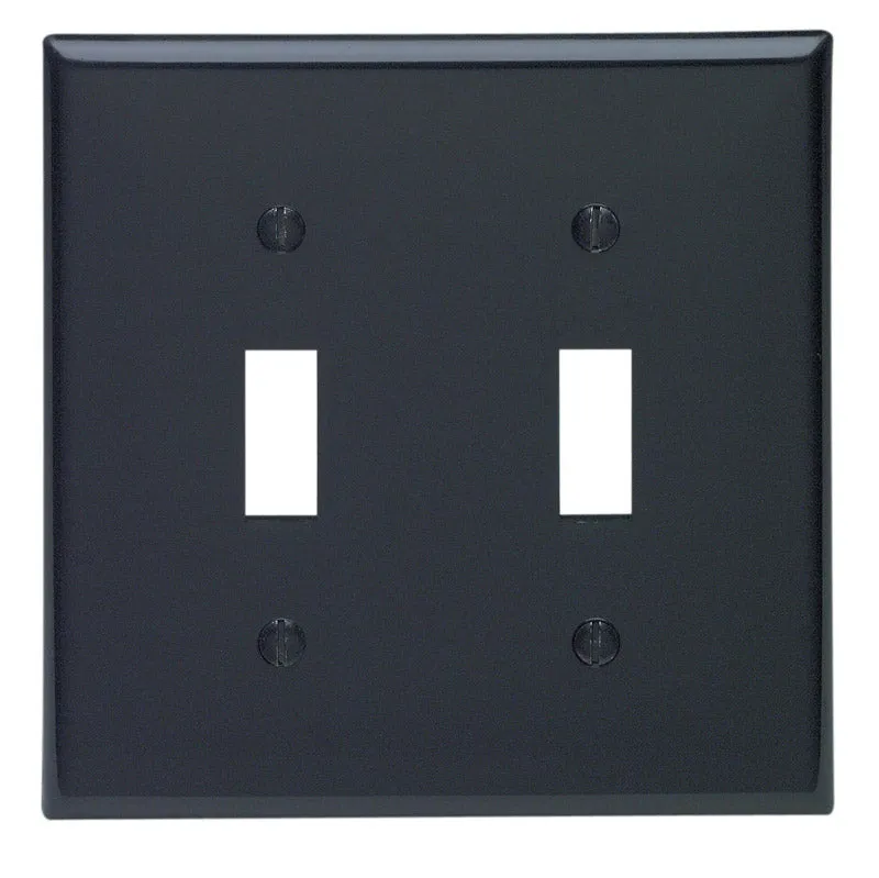Leviton Black 2 gang Nylon Toggle Wall Plate 1 pk
