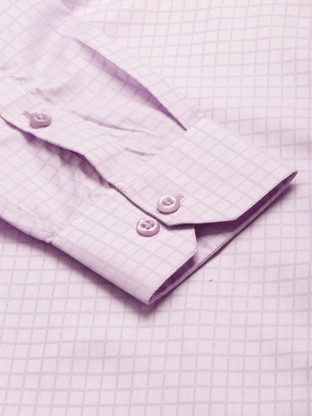 Mens Cotton Purple Checked Formal Shirt - Sojanya