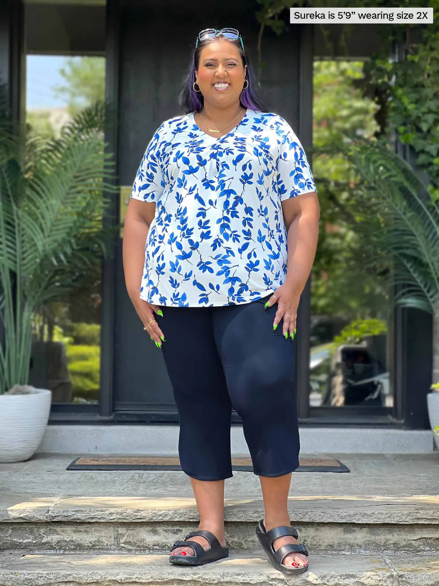Nafisa v-neck inverted pleat tunic - FINAL SALE