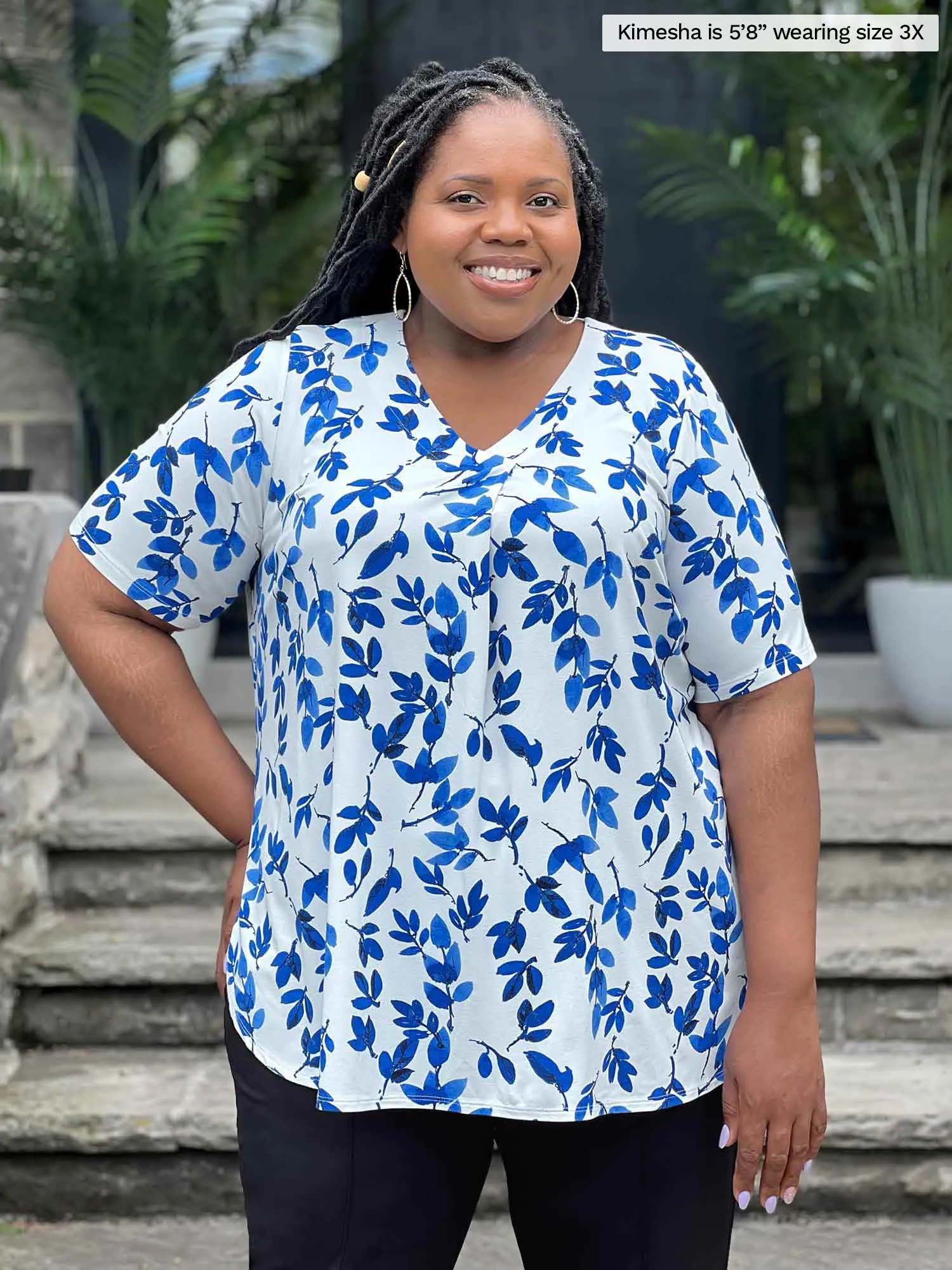 Nafisa v-neck inverted pleat tunic - FINAL SALE