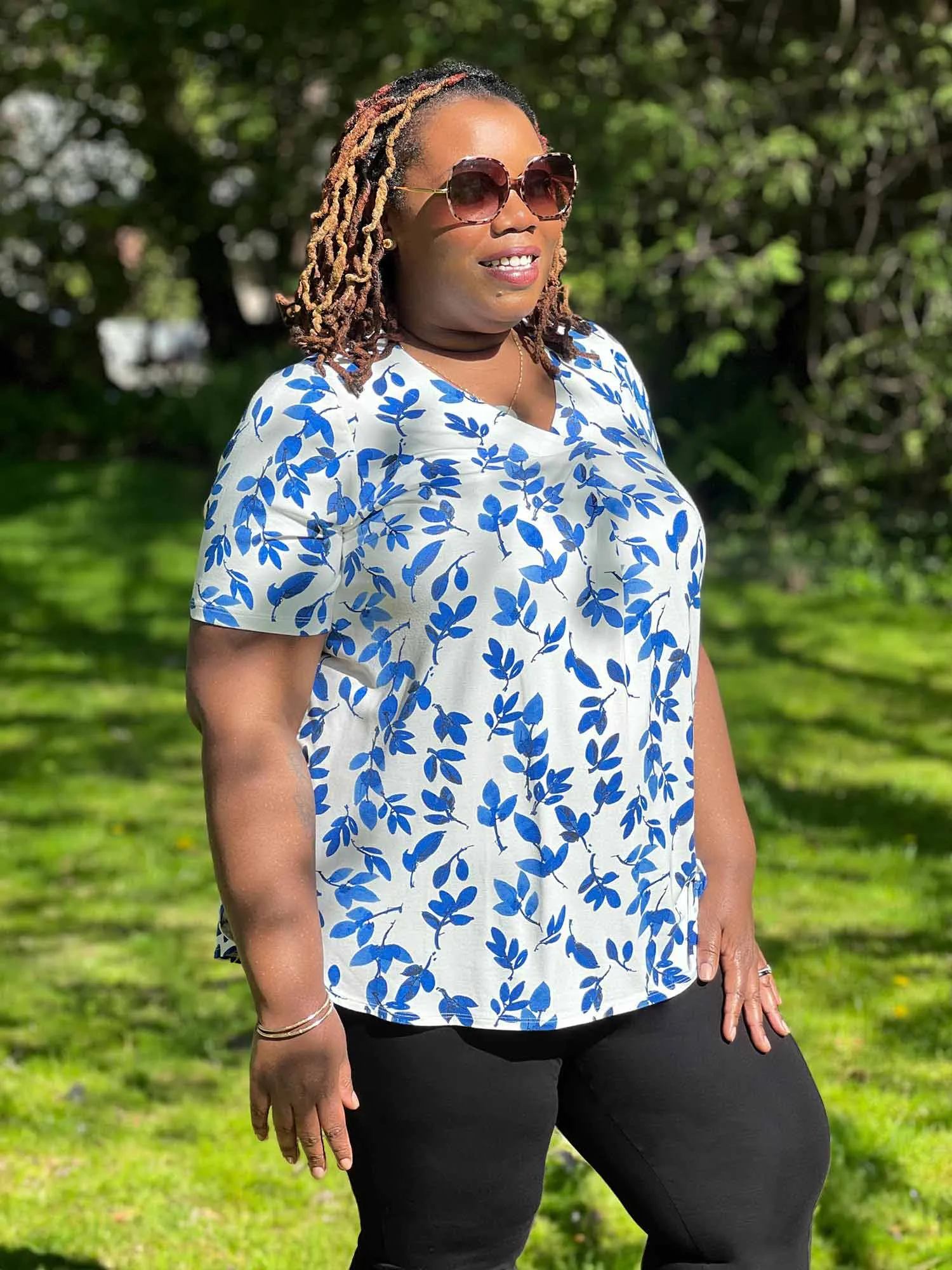 Nafisa v-neck inverted pleat tunic - FINAL SALE