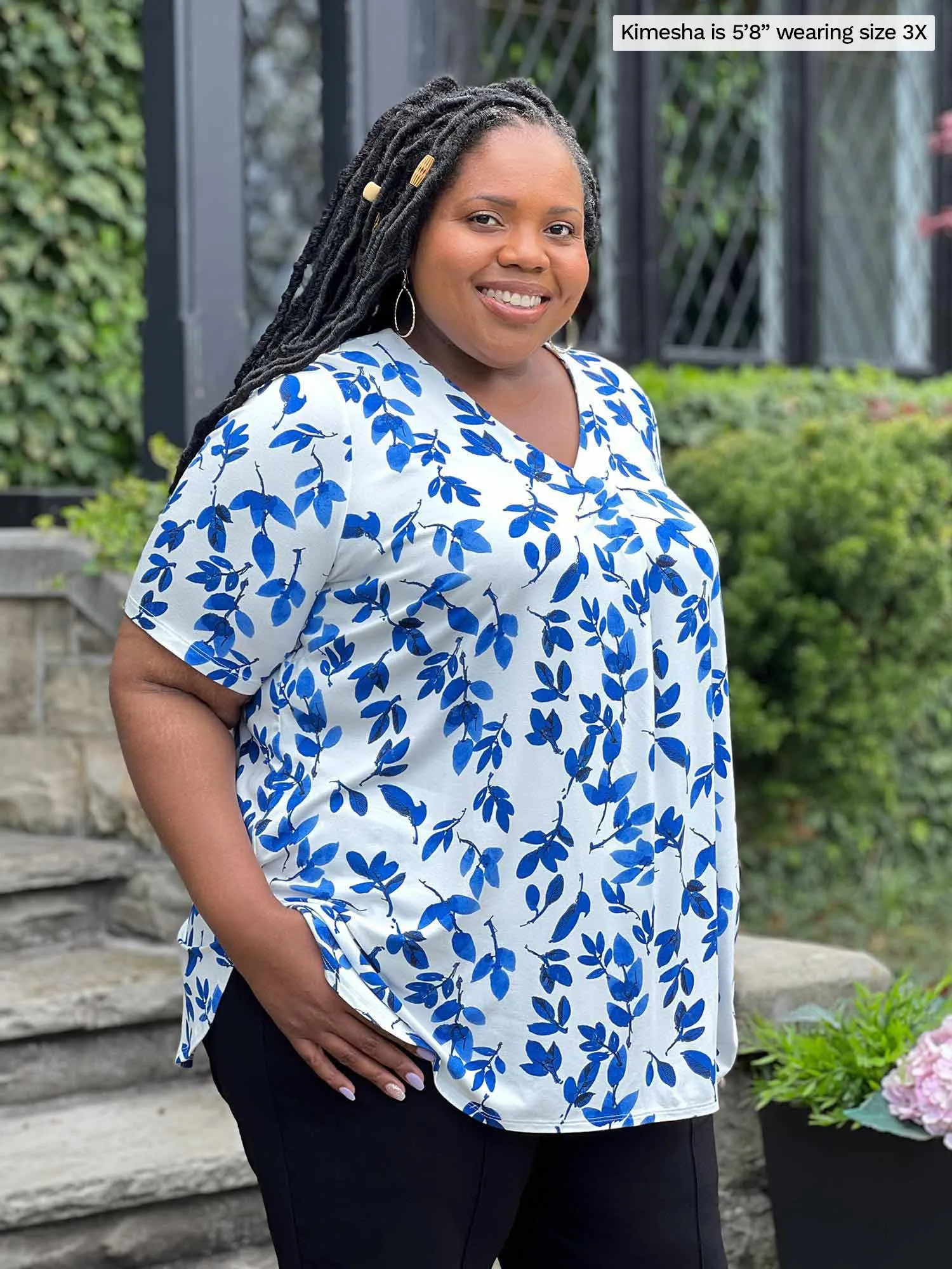 Nafisa v-neck inverted pleat tunic - FINAL SALE