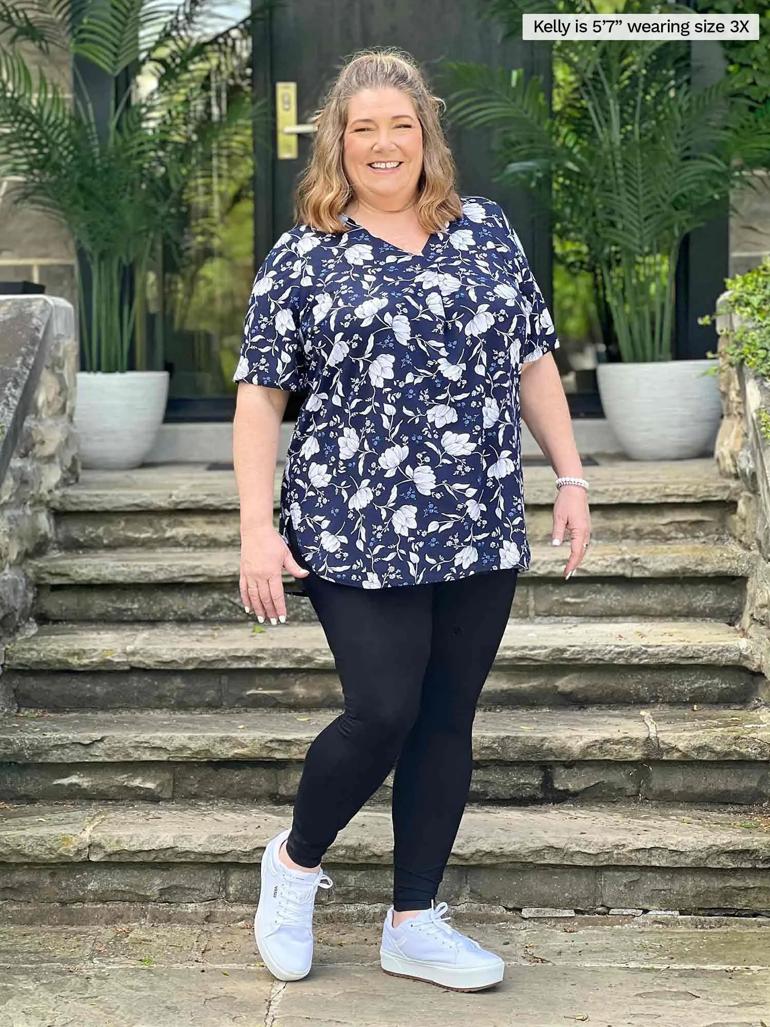 Nafisa v-neck inverted pleat tunic - FINAL SALE