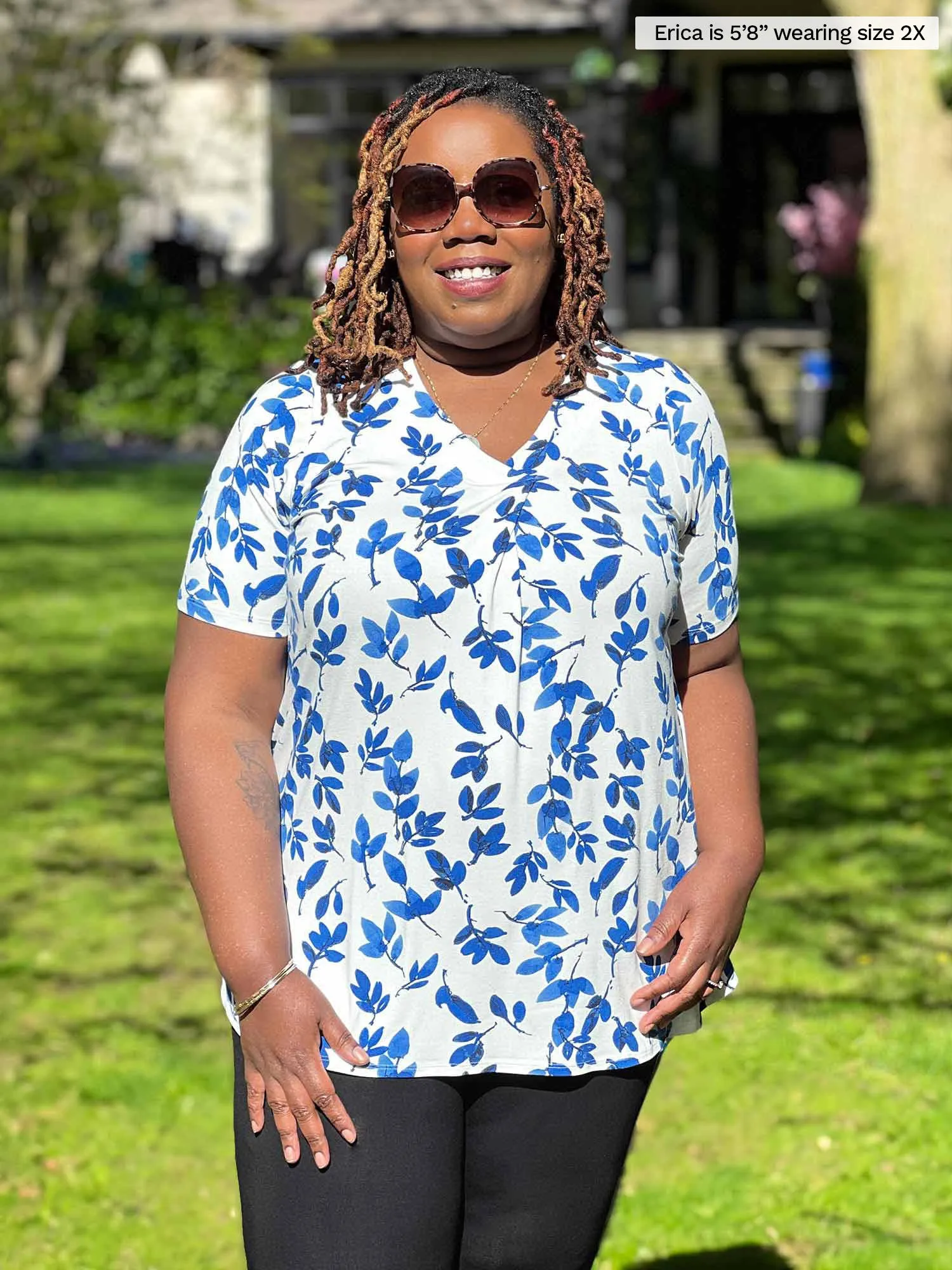 Nafisa v-neck inverted pleat tunic - FINAL SALE