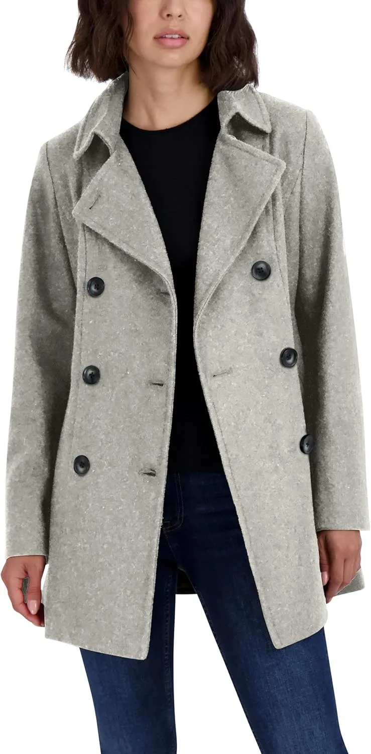 Nautica Women's Double Breasted Peacoat with Removable Hood