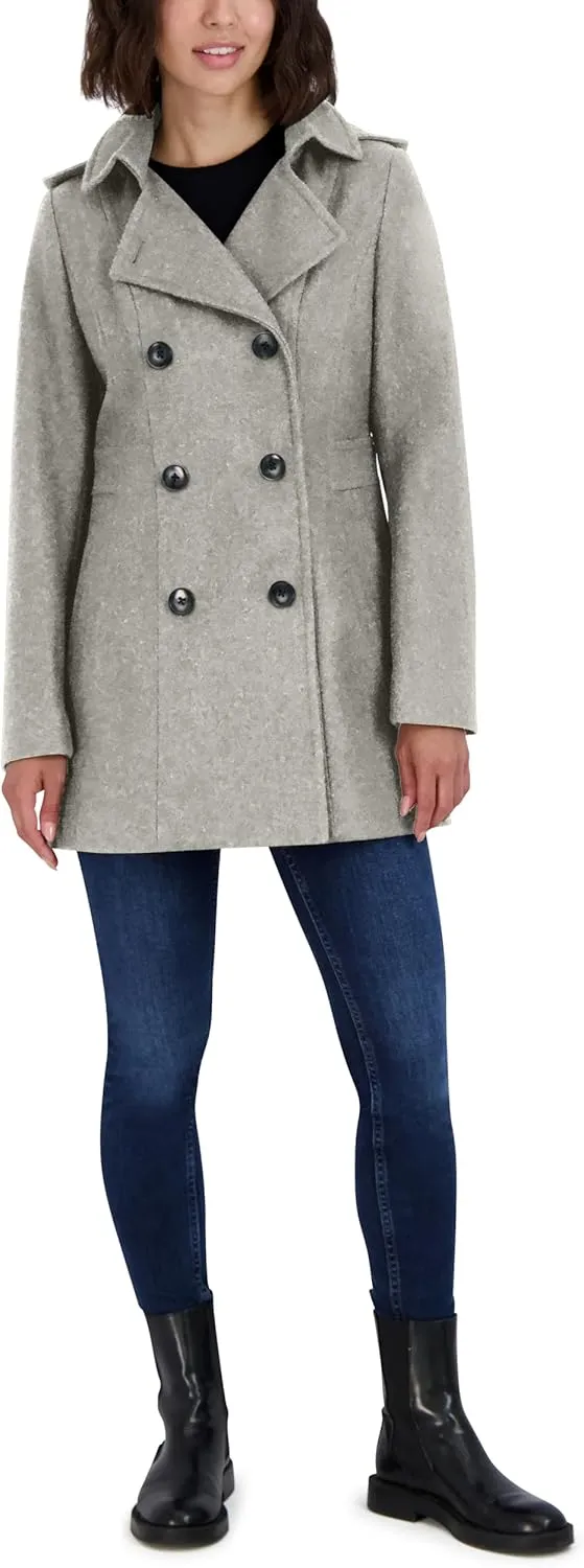 Nautica Women's Double Breasted Peacoat with Removable Hood