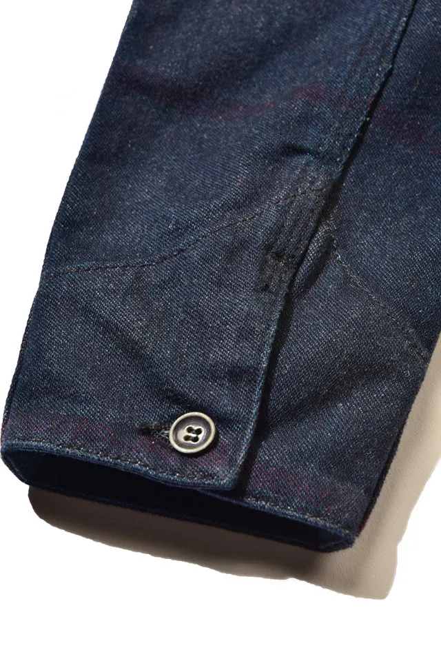Pure Blue Japan Denim x Stripe Double face Raglan jacket 6102
