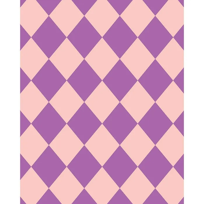 Purple & Peach Argyle Printed Backdrop