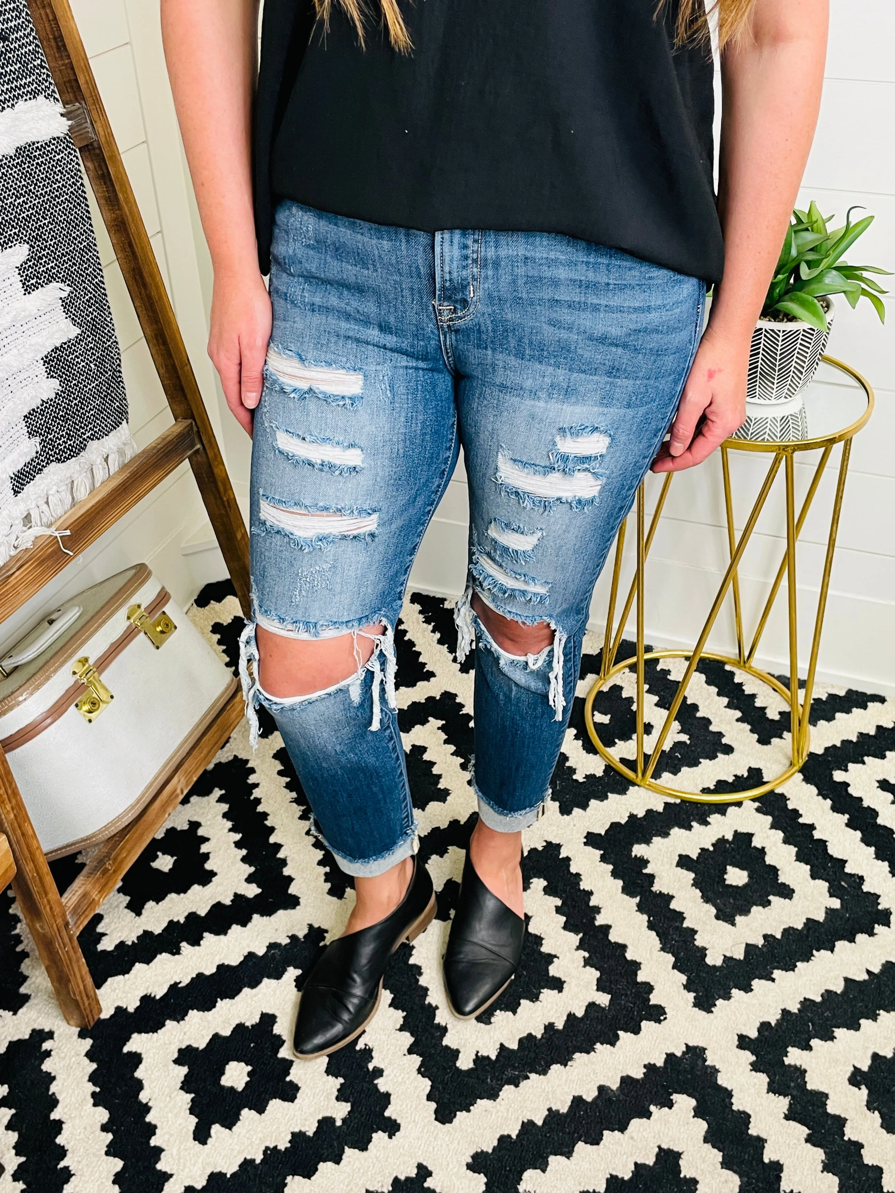 RISEN Heidi High Rise Boyfriend Jean