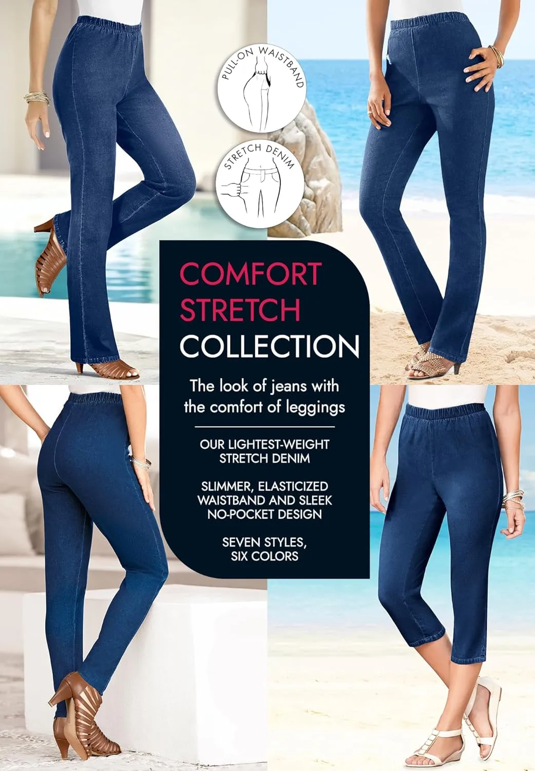 Roaman's Women's Plus Size Straight-Leg Comfort Stretch Jean