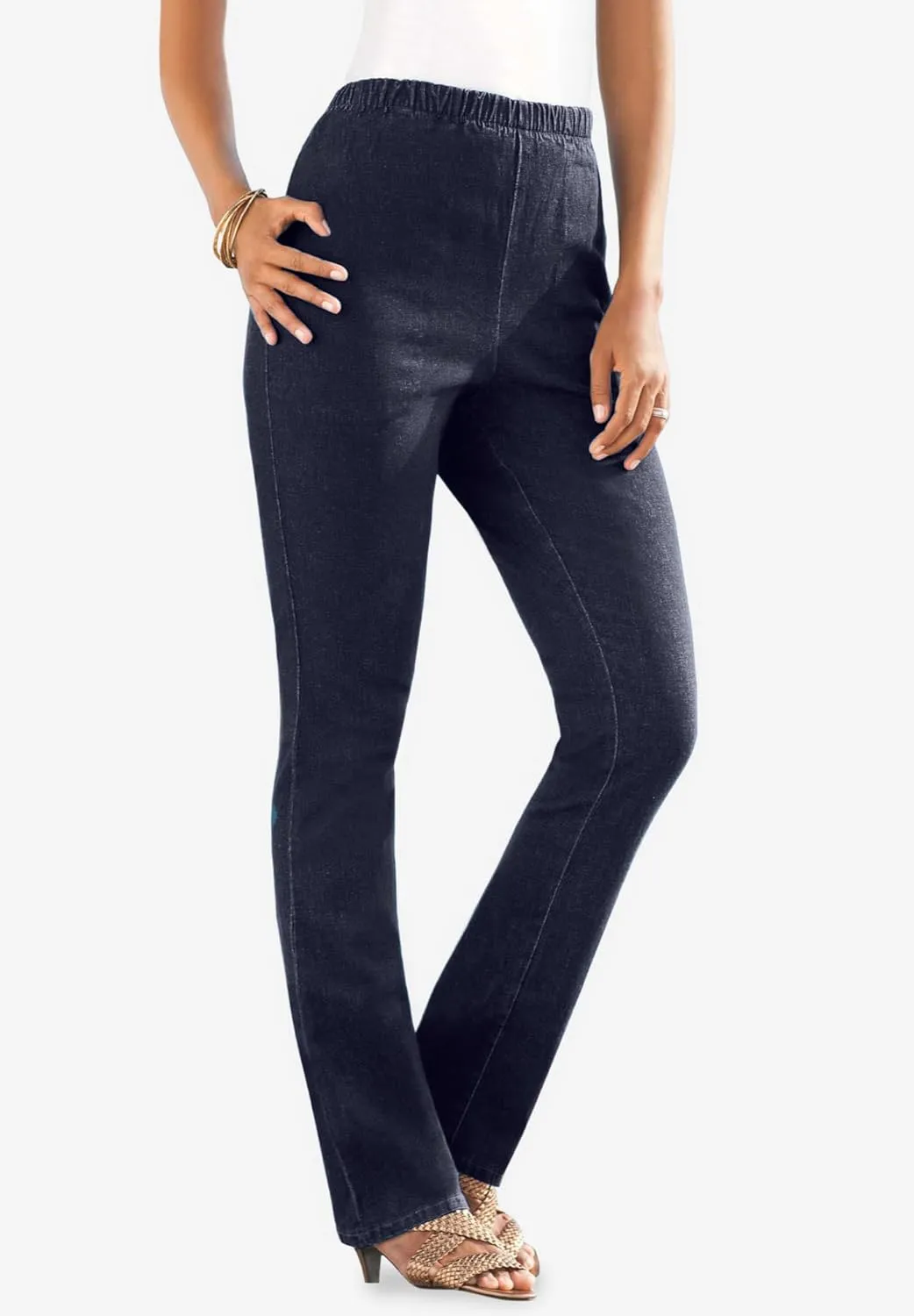 Roaman's Women's Plus Size Straight-Leg Comfort Stretch Jean