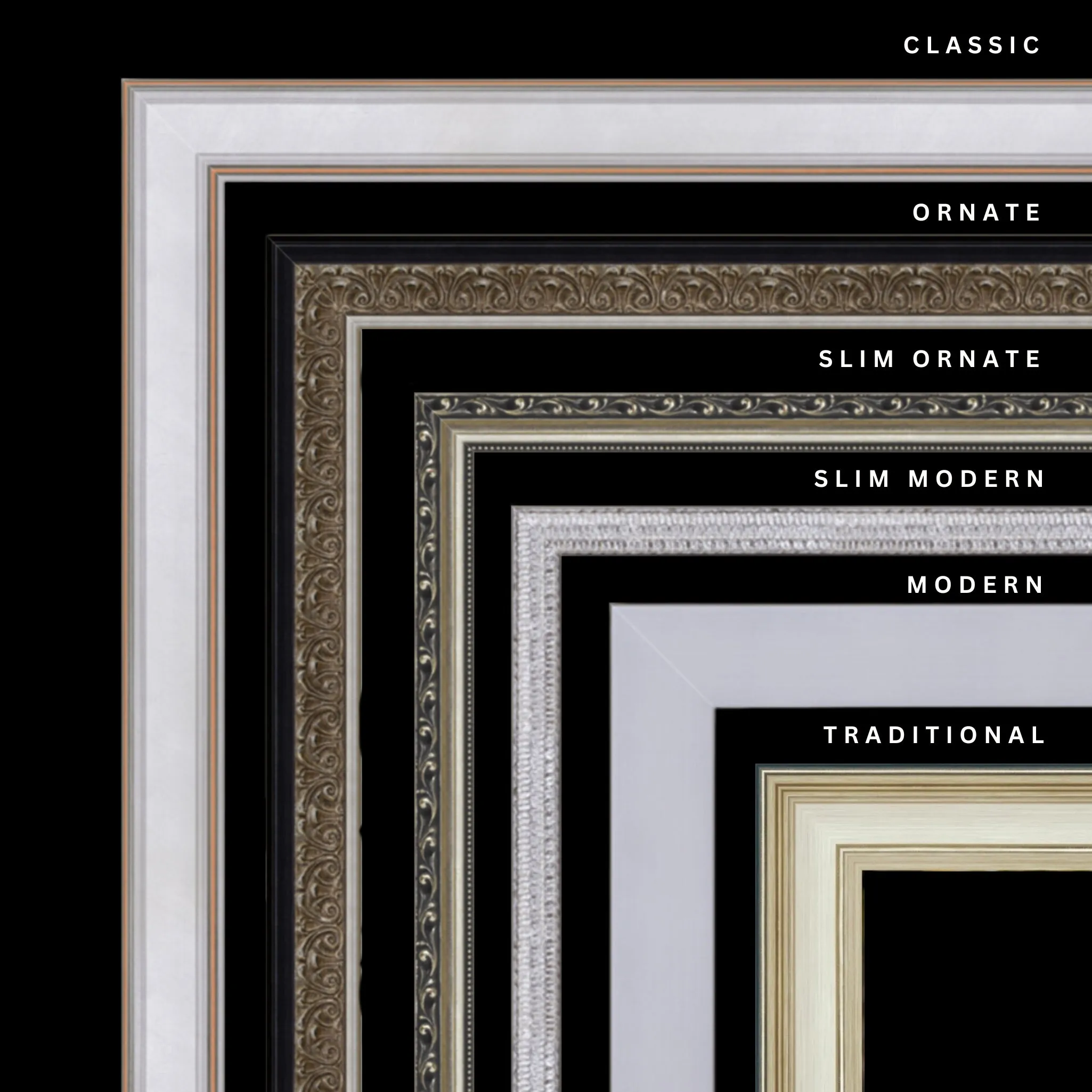 Silver 48x41 Picture Frame Ornate Traditional Classic Antique