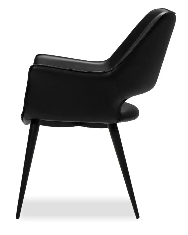 Stratford Black Leatherette Arm Chair