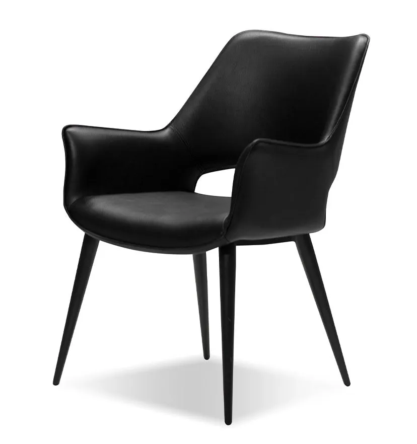 Stratford Black Leatherette Arm Chair