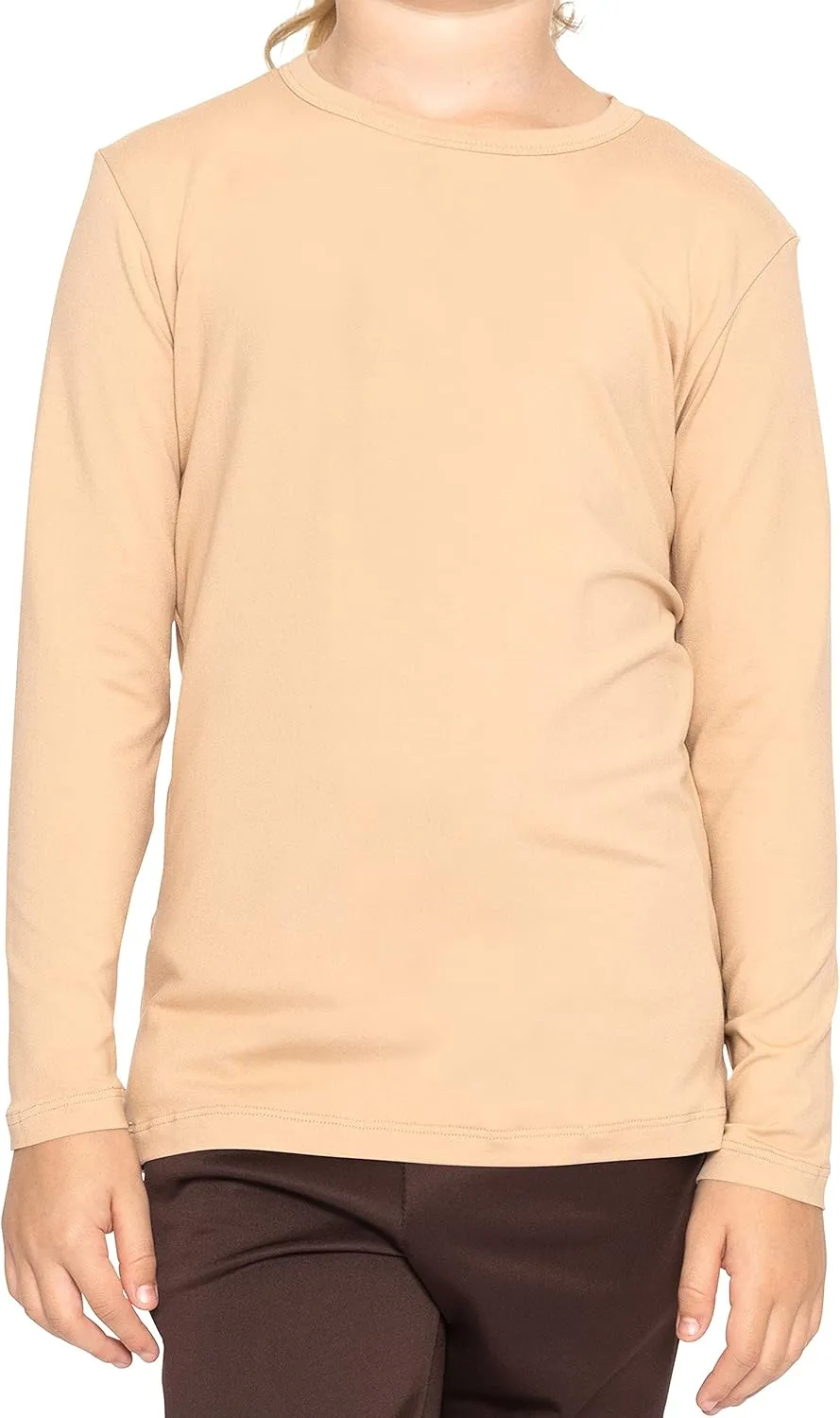 STRETCH IS COMFORT Girls Classic Crew Neck Short or Long Sleeves Tee Shirt | Ultra Soft Everyday Basic Top | 2T16