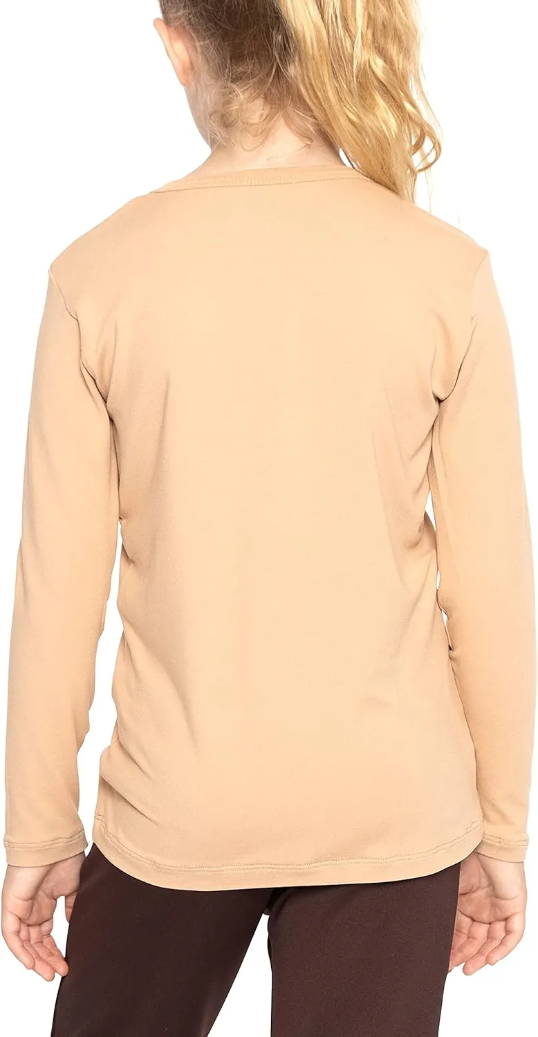 STRETCH IS COMFORT Girls Classic Crew Neck Short or Long Sleeves Tee Shirt | Ultra Soft Everyday Basic Top | 2T16