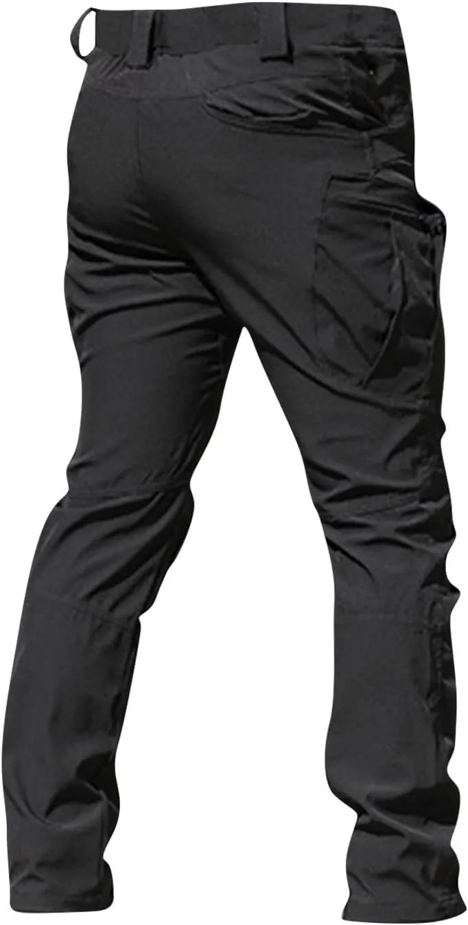 Tactical Pants for Men Ripstop Flex Camo Waterproof Hiking Cargo Pants Lightweight Stretchy Work Pant Multi Pockets