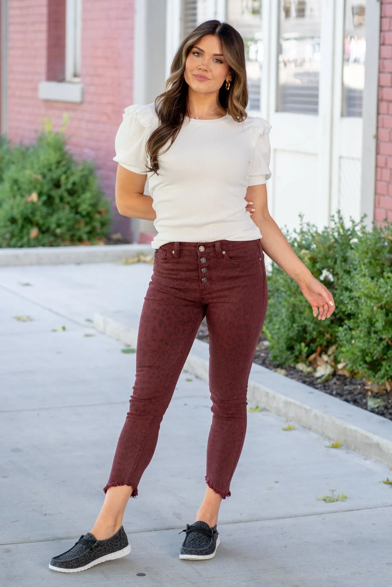 Tayona High Rise Leopard Print Skinny