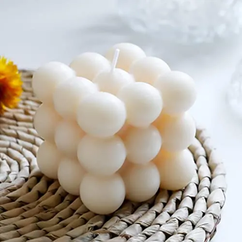 TOG Cube Candle Soy Wax Small INS Bedroom Office Nursery Decor Dessert Candle White'|Home & Kitchen| Home Decor| Candles'