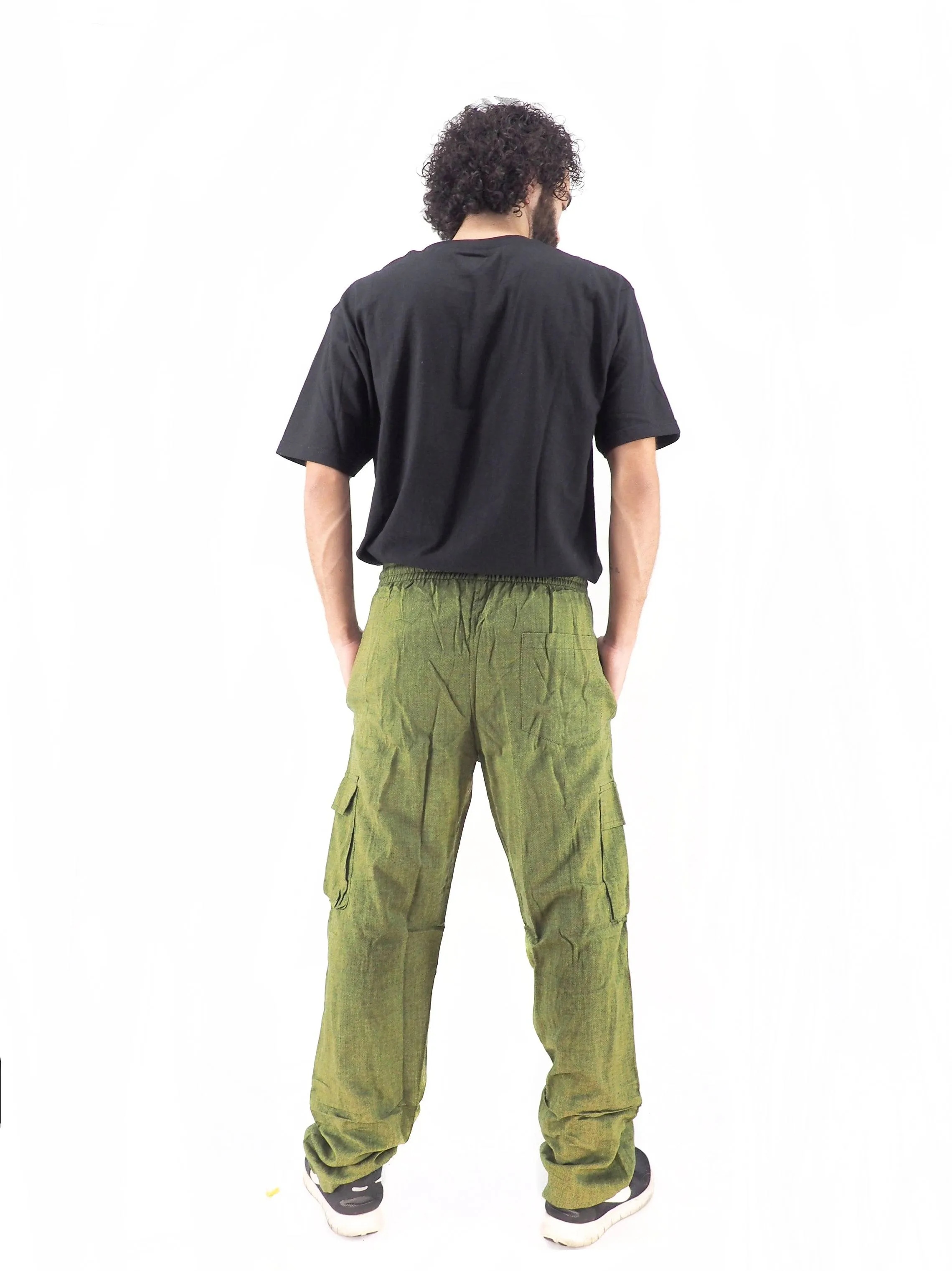 Unisex Handmade Casual Boho Cotton Solid Color Pants Size S-M-L-XL