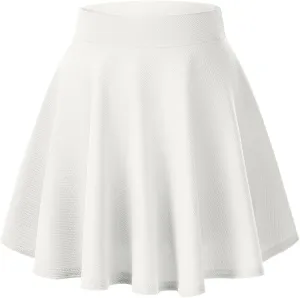 Urban CoCo Women's Basic Versatile Stretchy Flared Casual Mini Skater Skirt
