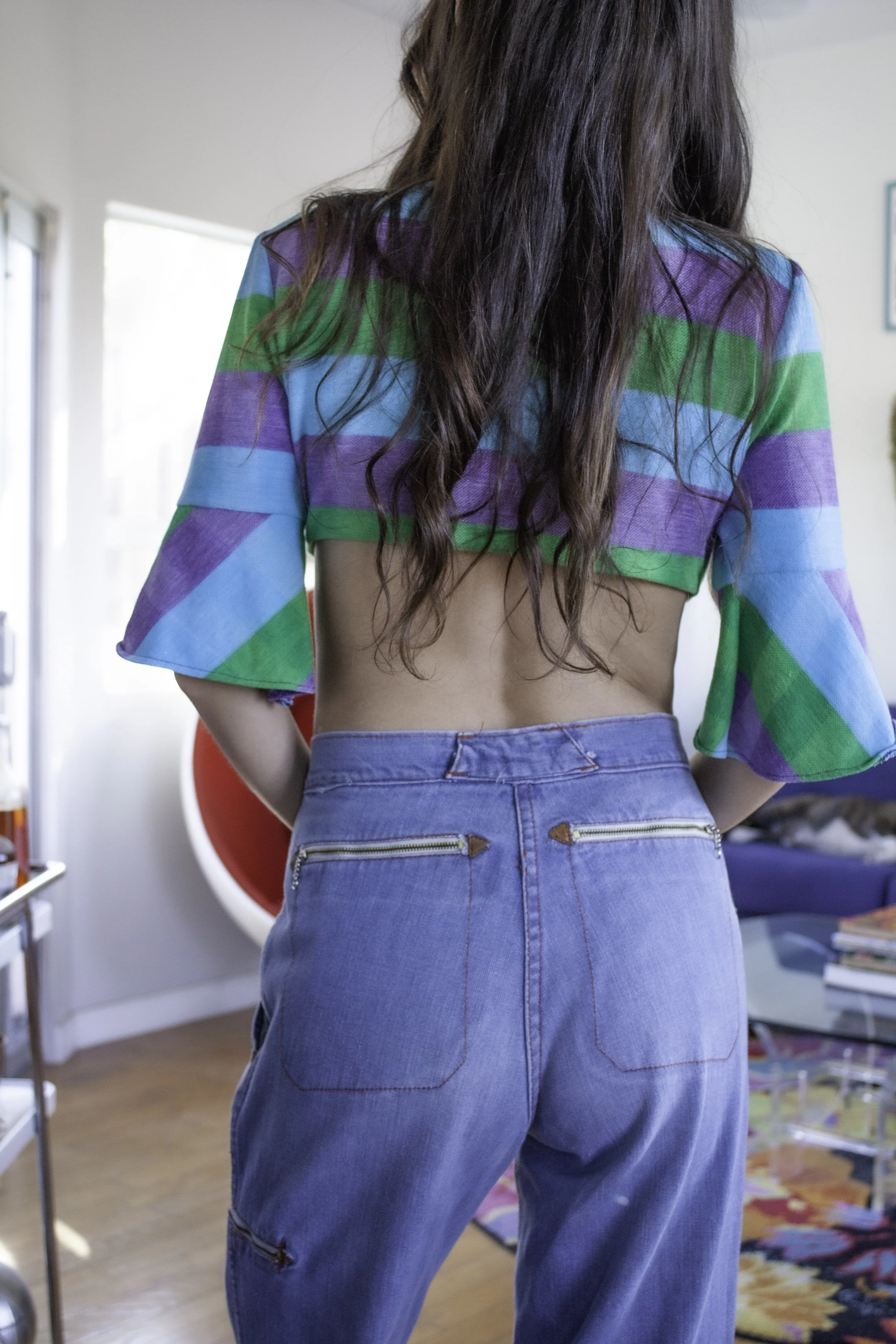 Vintage 90's High Waisted Zip Pocket Jeans w/Side Pocket - Approx Size S