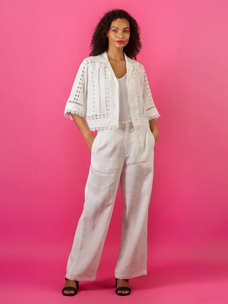 Wide-Leg Linen Pants