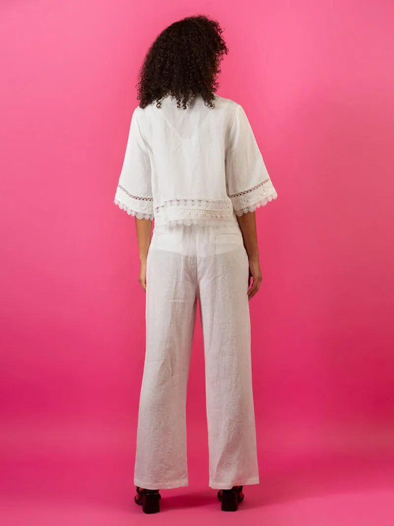 Wide-Leg Linen Pants