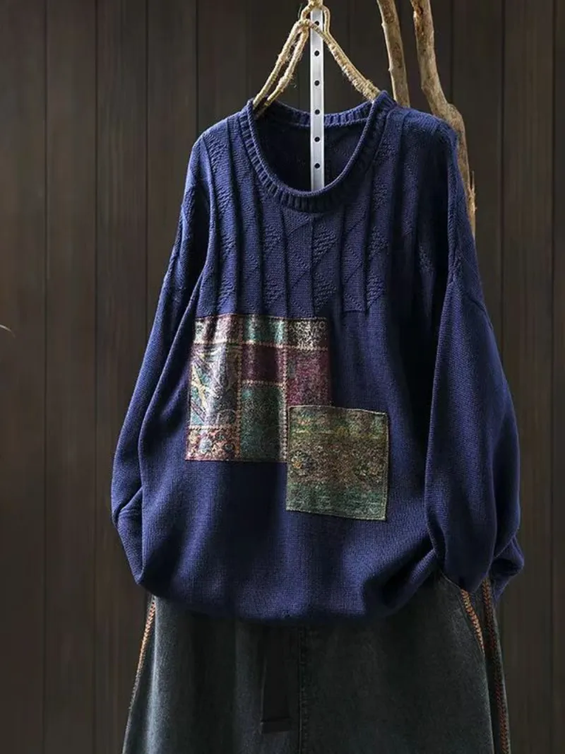 Women's Simple and Stylish Crew Neck Sweater