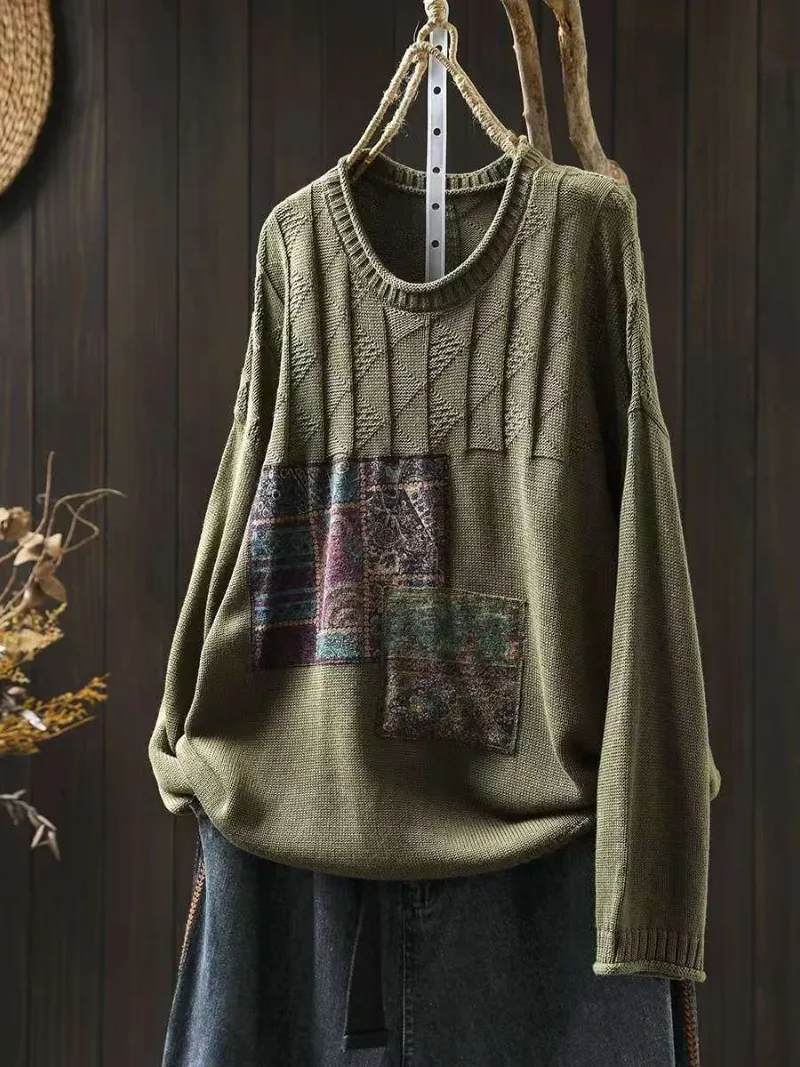 Women's Simple and Stylish Crew Neck Sweater