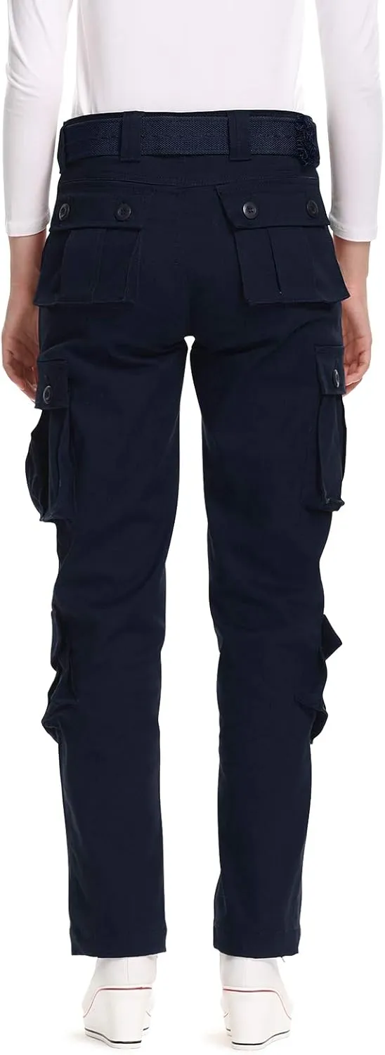 Womens Stretch Casual Cargo Work Pants Camo Combat Tactical Travel Pants with 8 Pockets