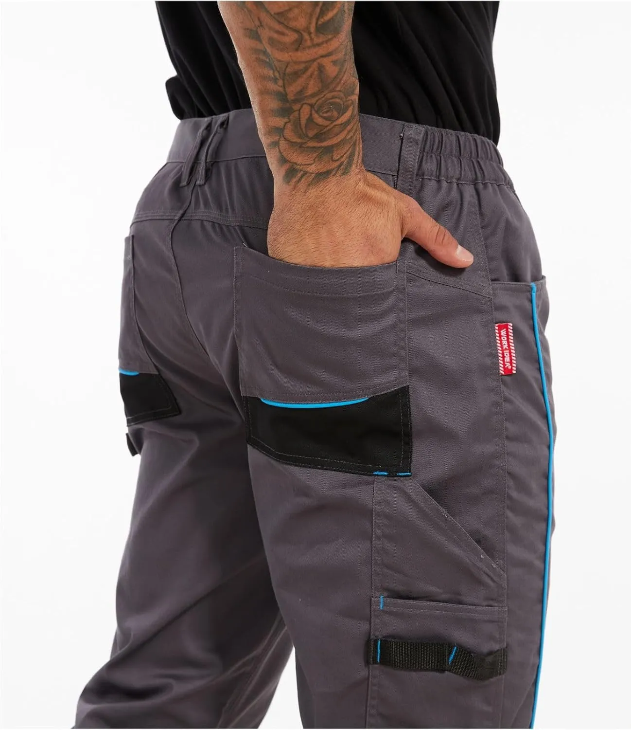 WORK IDEA Mens Riggs Workwear Pants Strench Cargo Pants Work Utility Pant Relaxed Fit Technician